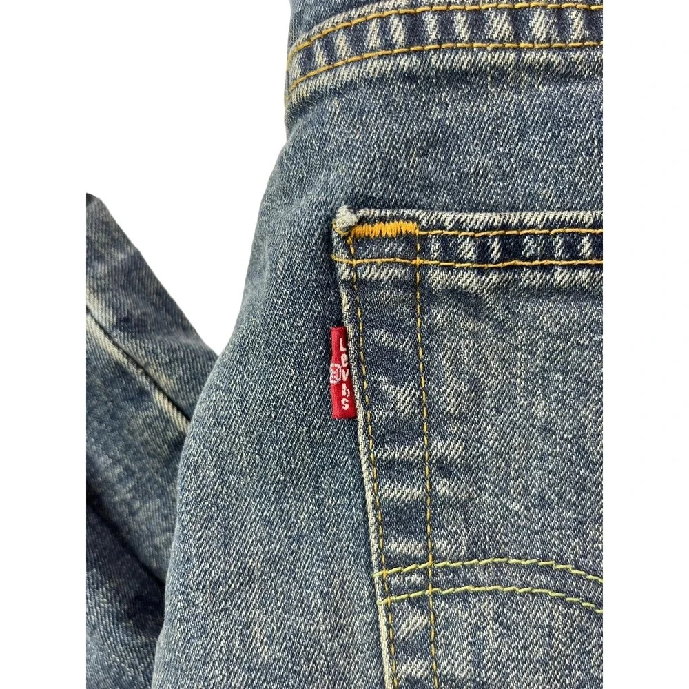 Levis 505 Regular Fit Jeans Mens 38x30 Medium Wash Blue Straight Leg Stretch